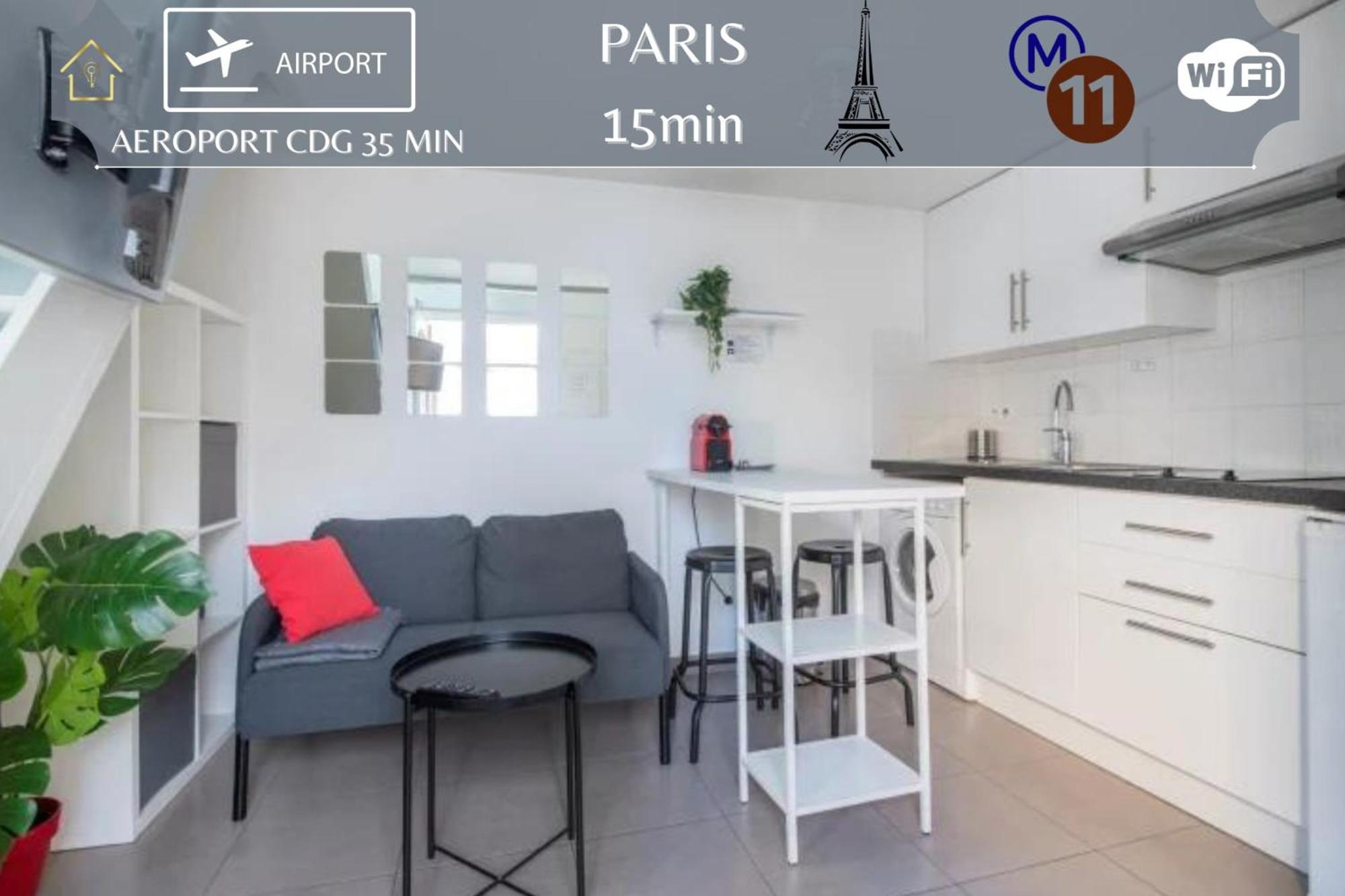 Benfleet 4 Cosy Studio Proche Paris Leilighet Romainville Eksteriør bilde
